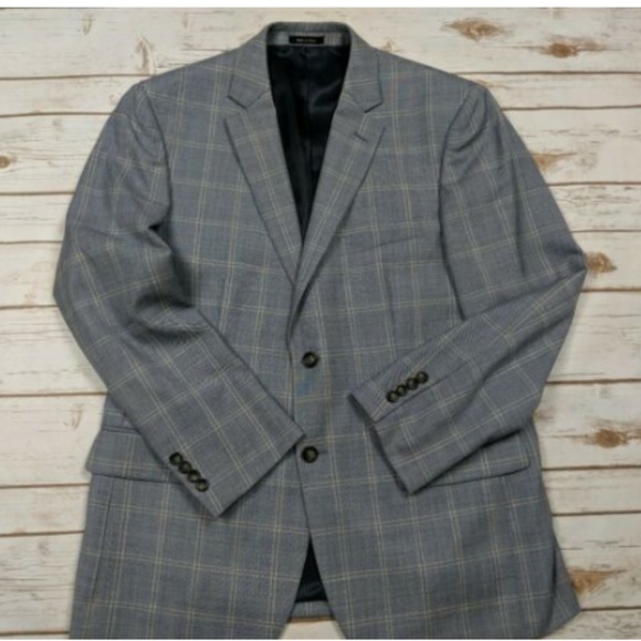 Pronto Uomo Platinum Plaid Wool Blend Sport Coat - Picture 1 of 8